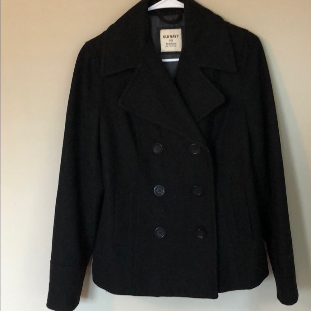 Old Navy Black Pea Coat Size Medium